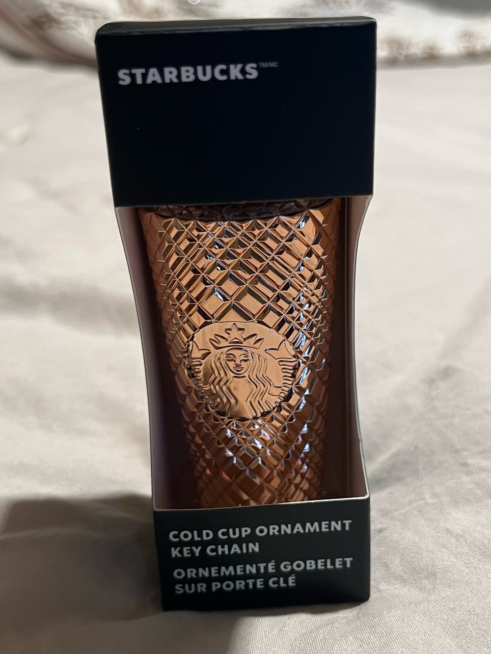 Starbucks Rose Gold Cold Cup Ornament Key Chain